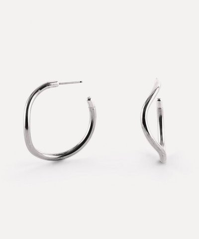 Annika Inez Sterling Silver Small Wave Hoop Earrings