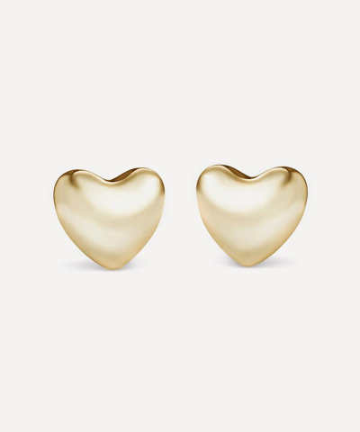 Annika Inez 14ct Gold-plated Voluptuous Heart Stud Earrings