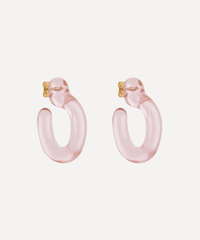 Annika Inez Glassy Hoop Earrings In Mauve