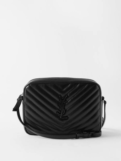 Saint Laurent Lou Medium Ysl-logo Quilted-leather Cross-body Bag In Black