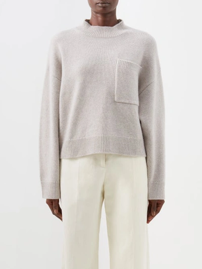 Allude Patch-pocket Cashmere Sweater In Grey