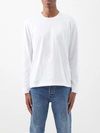 Sunspel Riviera Cotton-jersey Long-sleeved T-shirt In White