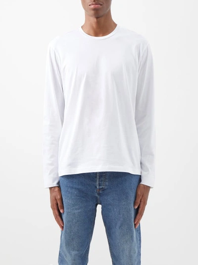 Sunspel Riviera Cotton-jersey Long-sleeved T-shirt In White