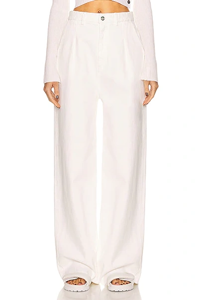 Loulou Studio Women's Pleated Denim Wide-leg Pants In White