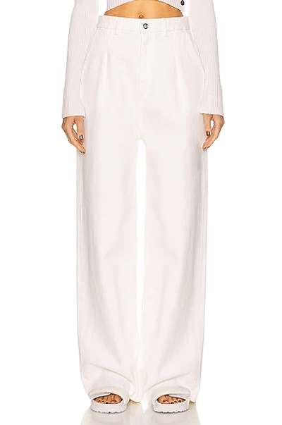 Loulou Studio Attu Organic Cotton Wide Leg Jeans In Ivory