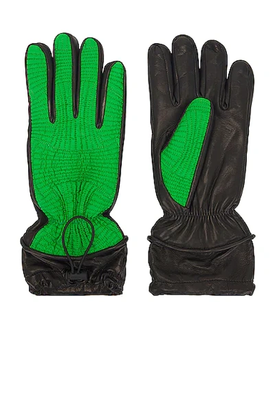 Bottega Veneta Ntreccio Gloves In Parakeet & Black