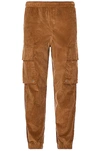 Burberry Javier Cotton Corduroy Cargo Joggers In Dark Camel