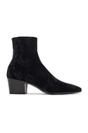 Saint Laurent Vassili 65mm Leather Boots In Noir