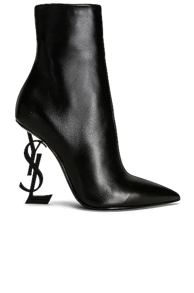 Saint Laurent Opyum 110 Ysl Heeled Boots In Nero