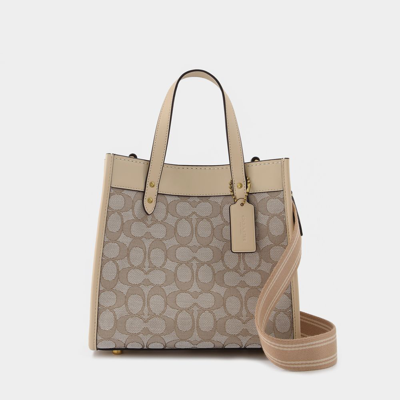 Coach Field Tote 22 Tote Bag -  - Stone Ivgoldy - Jacquard In Beige