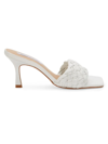 Saks Fifth Avenue Women's Braided Leather Heel Sandals In White