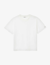 Sandro Tubular Relaxed-fit Organic-cotton T-shirt In Naturels