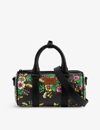 Kenzo Floral-print Faux-leather Holdall In Black