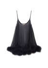 Gilda & Pearl Diana Silk And Marabou Feather Babydoll