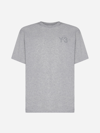 Y-3 Classic Logo T-shirt In Medium Grey Heather