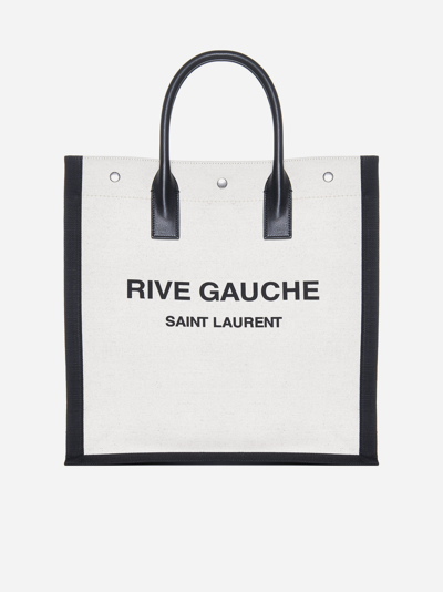 Saint Laurent Rive Gauche Canvas Tote Bag