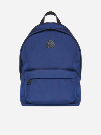 Moncler Pierrick Patch-logo Nylon Backpack In Blue