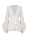 GILDA & PEARL DIANA SILK AND MARABOU FEATHER ROBE