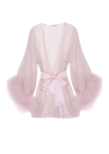 GILDA & PEARL DIANA SILK AND MARABOU FEATHER ROBE