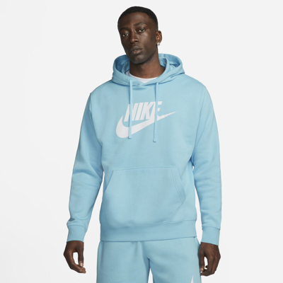 Nike Men's  Sportswear Club Fleece Graphic Pullover Hoodie In Blue