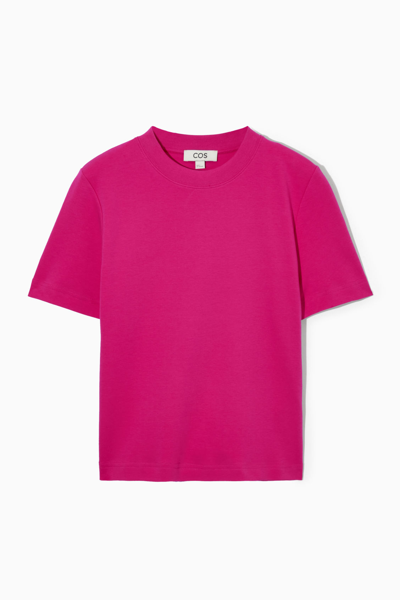 Cos Boxy-fit Heavyweight T-shirt In Pink