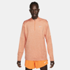 Nike Dri-fit Element Half Zip Running Pullover In Orange Trance,arctic Orange