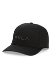 Rvca Flexfit Cotton Twill Baseball Cap In Black