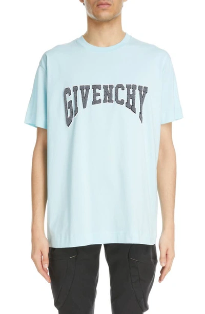 Givenchy Slim Fit Logo T-shirt In Blue