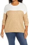 Vince Camuto Colorblock Knit Sweater In Brown