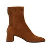 Aquazzura Camel Brown Saint Honore 50 Suede Ankle Boots In Cinnamon