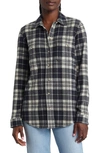 Faherty Legend Plaid Flannel Button-up Shirt In Navy Plaid