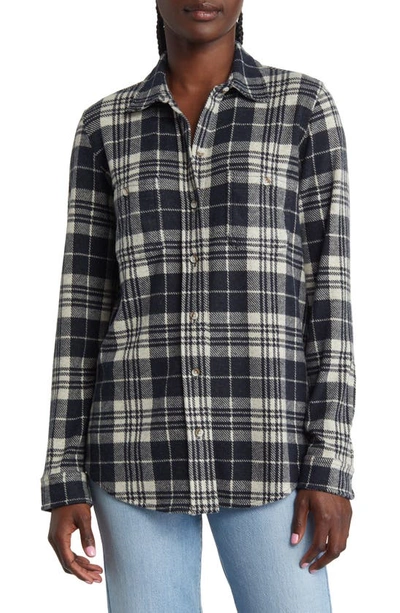 Faherty Legend Plaid Flannel Button-up Shirt In Navy Plaid