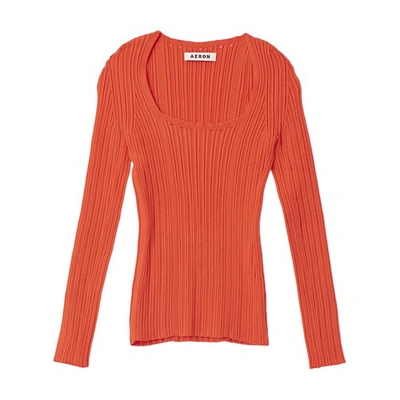 Aeron Finesse - Square Neck Top In Red