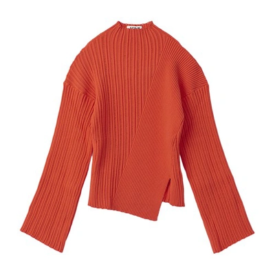 Aeron Rhone - Asymmetric Sweater In Red