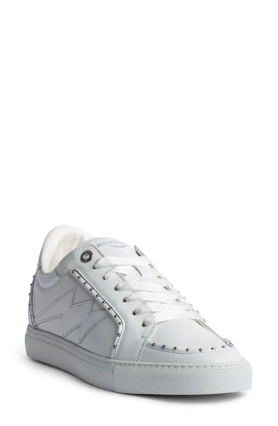 Zadig & Voltaire Low Top Stud Sneaker In Blanc