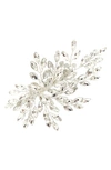 Brides And Hairpins Sahara Crystal Leaf Bendable Hair Clip In Silver