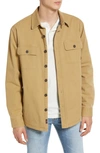 Faherty Cpo Blanket Lined Stretch Organic Cotton Shirt Jacket In Deep Wheat