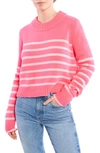 La Ligne Mini Marin Striped Wool-blend Sweater In Hot Pink / Bubblegum