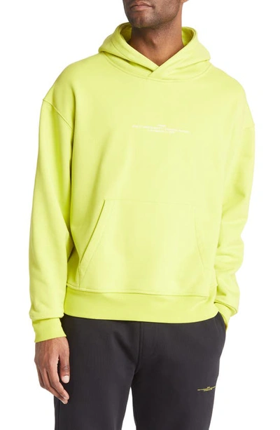 Frame Men's Small-logo Pullover Hoodie In Flash Lime