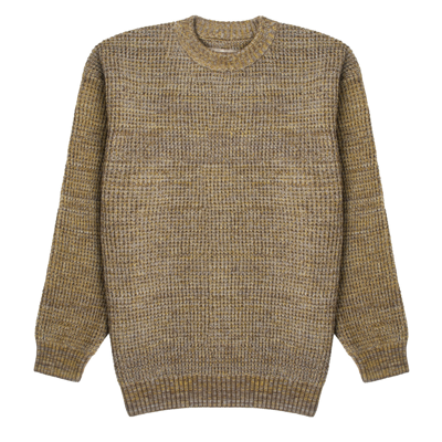 Anonymous-ism Anonymous Ism Mix Crew Neck Knit Khaki In Gold,brown