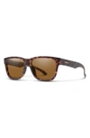 Smith Lowdown Slim 2 53mm Chromapop™ Square Sunglasses In Matte Tortoise / Brown