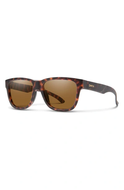 Smith Lowdown Slim 2 53mm Chromapop™ Square Sunglasses In Matte Tortoise / Brown