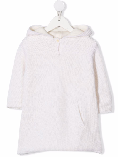 Bonpoint Babies' Pointed-hood Knitted Hoodie In White