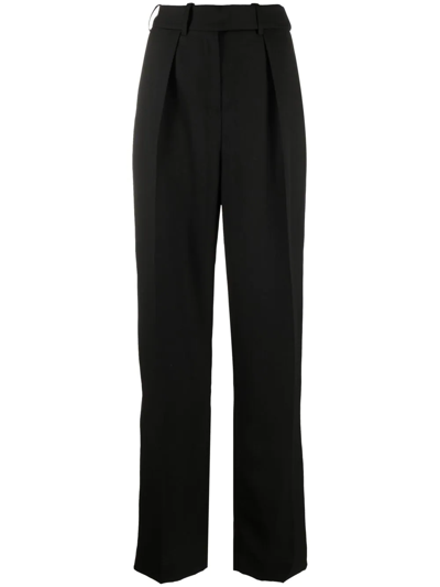 Alexandre Vauthier Loose Leg Trousers With Front Pleats In Black