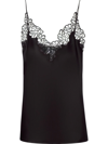 Stella Mccartney Satin Cami Featuring Lace Detail In Black