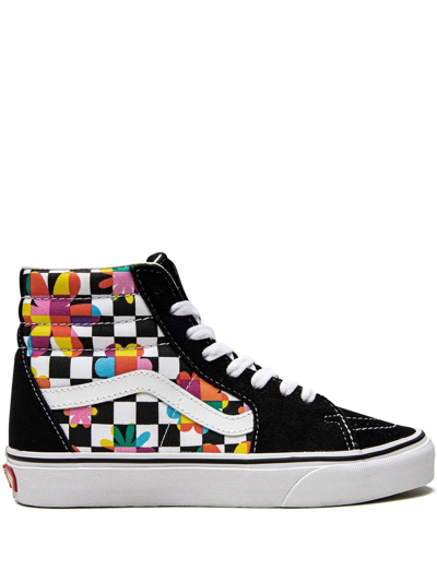 Vans Sk8-hi "floral Checkerboard" Sneakers In Schwarz