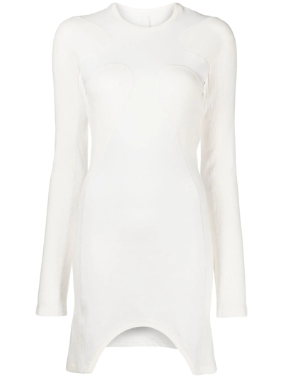 Dion Lee Ribbed Mini Shift Dress In White