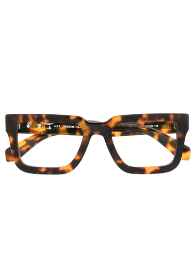 Off-white Square-frame Glasses In Brown