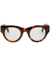 OFF-WHITE ROUND-FRAME TORTOISESHELL GLASSES