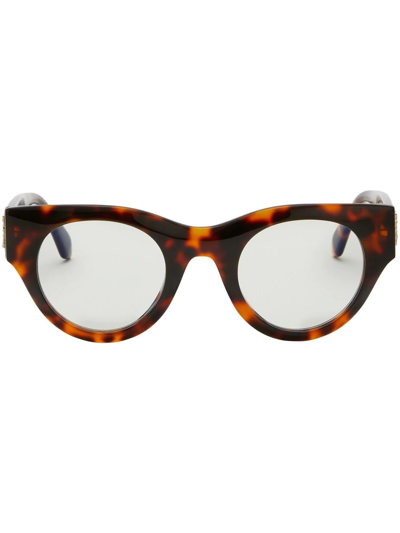 Off-white Round-frame Tortoiseshell Glasses In Blau